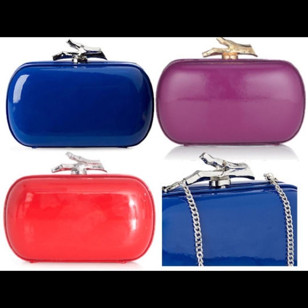 DVF Patent Leather Lytton Clutch in Red